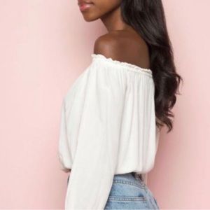 Brandy Melville Off the Shoulder Long Sleeve Maura Top